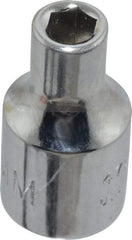 Proto - 1/4" Drive, Standard Hand Socket - 6 Points, 7/8" OAL, Chrome Finish - Exact Tool & Supply