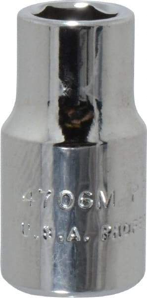 Proto - 1/4" Drive, Standard Hand Socket - 6 Points, 7/8" OAL, Chrome Finish - Exact Tool & Supply