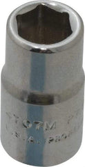 Proto - 1/4" Drive, Standard Hand Socket - 6 Points, 7/8" OAL, Chrome Finish - Exact Tool & Supply