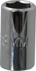Proto - 1/4" Drive, Standard Hand Socket - 6 Points, 7/8" OAL, Chrome Vanadium, Chrome Finish - Exact Tool & Supply