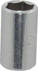 Proto - 1/4" Drive, Standard Hand Socket - 6 Points, 7/8" OAL, Chrome Finish - Exact Tool & Supply