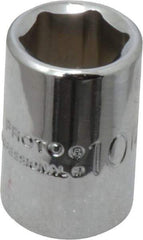 Proto - 1/4" Drive, Standard Hand Socket - 6 Points, 7/8" OAL, Chrome Vanadium, Chrome Finish - Exact Tool & Supply