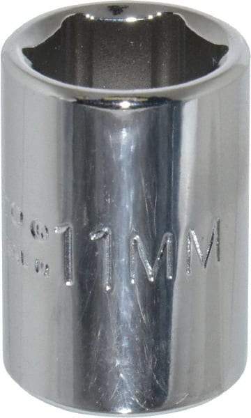 Proto - 7/16", 1/4" Drive, Standard Hand Socket - 6 Points, 7/8" OAL, Chrome Finish - Exact Tool & Supply
