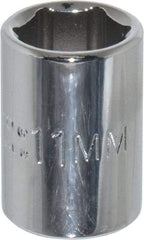 Proto - 7/16", 1/4" Drive, Standard Hand Socket - 6 Points, 7/8" OAL, Chrome Finish - Exact Tool & Supply