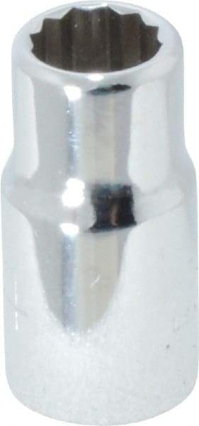 Proto - 1/4", 1/4" Drive, Standard Hand Socket - 12 Points, 7/8" OAL, Chrome Finish - Exact Tool & Supply