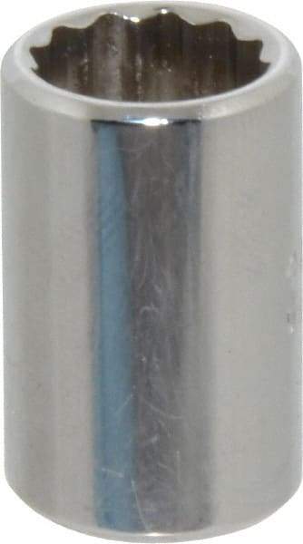 Proto - 3/8", 1/4" Drive, Standard Hand Socket - 12 Points, 7/8" OAL, Chrome Finish - Exact Tool & Supply