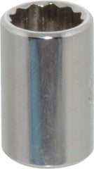 Proto - 3/8", 1/4" Drive, Standard Hand Socket - 12 Points, 7/8" OAL, Chrome Finish - Exact Tool & Supply