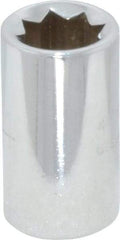 Proto - 1/4", 1/4" Drive, Standard Hand Socket - 8 Points, 7/8" OAL, Chrome Finish - Exact Tool & Supply