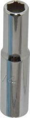 Proto - 1/4", 1/4" Drive, Deep Hand Socket - 6 Points, 2" OAL, Chrome Finish - Exact Tool & Supply