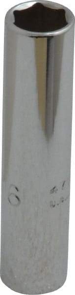 Proto - 5/16", 1/4" Drive, Deep Hand Socket - 6 Points, 2" OAL, Chrome Vanadium, Chrome Finish - Exact Tool & Supply