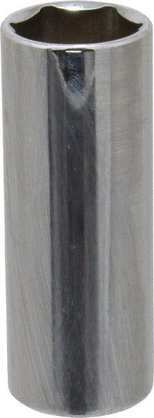 Proto - 9/16", 1/4" Drive, Deep Hand Socket - 6 Points, 2" OAL, Chrome Finish - Exact Tool & Supply