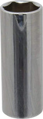 Proto - 9/16", 1/4" Drive, Deep Hand Socket - 6 Points, 2" OAL, Chrome Finish - Exact Tool & Supply