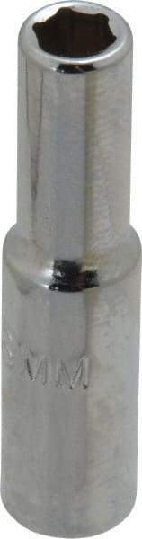 Proto - 1/4" Drive, Deep Hand Socket - 6 Points, 1-15/16" OAL, Chrome Finish - Exact Tool & Supply