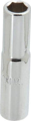 Proto - 1/4" Drive, Deep Hand Socket - 6 Points, 1-15/16" OAL, Chrome Finish - Exact Tool & Supply