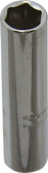 Proto - 1/4" Drive, Deep Hand Socket - 6 Points, 1-15/16" OAL, Chrome Finish - Exact Tool & Supply