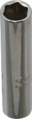Proto - 1/4" Drive, Deep Hand Socket - 6 Points, 1-15/16" OAL, Chrome Finish - Exact Tool & Supply