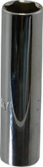 Proto - 1/4" Drive, Deep Hand Socket - 6 Points, 1-15/16" OAL, Chrome Finish - Exact Tool & Supply