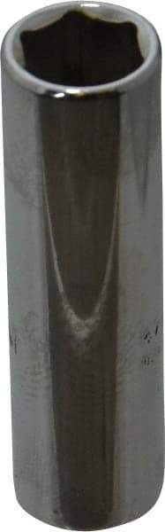 Proto - 1/4" Drive, Deep Hand Socket - 6 Points, 1-15/16" OAL, Chrome Finish - Exact Tool & Supply