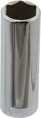 Proto - 1/4" Drive, Deep Hand Socket - 6 Points, 1-15/16" OAL, Chrome Finish - Exact Tool & Supply