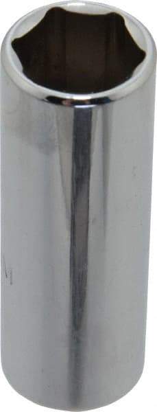 Proto - 1/4" Drive, Deep Hand Socket - 6 Points, 1-15/16" OAL, Chrome Finish - Exact Tool & Supply