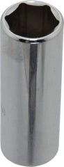 Proto - 1/4" Drive, Deep Hand Socket - 6 Points, 1-15/16" OAL, Chrome Finish - Exact Tool & Supply