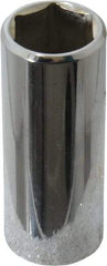 Proto - 1/4" Drive, Deep Hand Socket - 6 Points, 1-15/16" OAL, Chrome Vanadium, Chrome Finish - Exact Tool & Supply