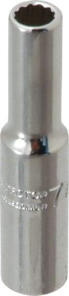 Proto - 7/32", 1/4" Drive, Deep Hand Socket - 12 Points, 2" OAL, Chrome Finish - Exact Tool & Supply