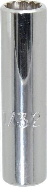 Proto - 11/32", 1/4" Drive, Deep Hand Socket - 12 Points, 2" OAL, Chrome Finish - Exact Tool & Supply