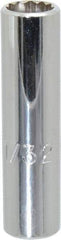 Proto - 11/32", 1/4" Drive, Deep Hand Socket - 12 Points, 2" OAL, Chrome Finish - Exact Tool & Supply