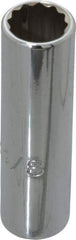 Proto - 3/8", 1/4" Drive, Deep Hand Socket - 12 Points, 2" OAL, Chrome Finish - Exact Tool & Supply