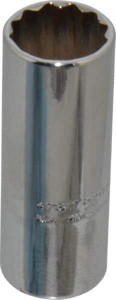 Proto - 9/16", 1/4" Drive, Deep Hand Socket - 12 Points, 2" OAL, Chrome Finish - Exact Tool & Supply