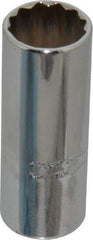 Proto - 9/16", 1/4" Drive, Deep Hand Socket - 12 Points, 2" OAL, Chrome Finish - Exact Tool & Supply