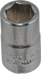 Proto - 7/16", 3/8" Drive, Standard Hand Socket - 6 Points, 1-3/32" OAL, Chrome Finish - Exact Tool & Supply