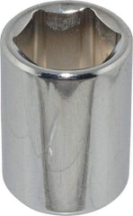 Proto - 9/16", 3/8" Drive, Standard Hand Socket - 6 Points, 1-1/8" OAL, Chrome Finish - Exact Tool & Supply