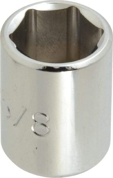 Proto - 5/8", 3/8" Drive, Standard Hand Socket - 6 Points, 1-1/8" OAL, Chrome Finish - Exact Tool & Supply