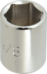 Proto - 5/8", 3/8" Drive, Standard Hand Socket - 6 Points, 1-1/8" OAL, Chrome Finish - Exact Tool & Supply