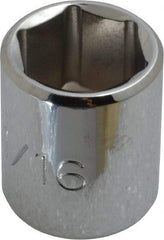 Proto - 11/16", 3/8" Drive, Standard Hand Socket - 6 Points, 1-1/8" OAL, Chrome Finish - Exact Tool & Supply