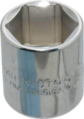 Proto - 13/16", 3/8" Drive, Standard Hand Socket - 6 Points, 1-3/16" OAL, Chrome Finish - Exact Tool & Supply