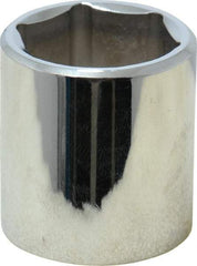 Proto - 7/8", 3/8" Drive, Standard Hand Socket - 6 Points, 1-5/16" OAL, Chrome Finish - Exact Tool & Supply