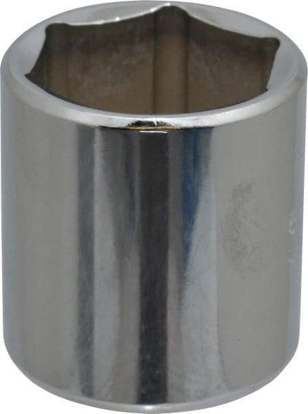 Proto - 15/16", 3/8" Drive, Standard Hand Socket - 6 Points, 1-5/16" OAL, Chrome Finish - Exact Tool & Supply