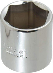 Proto - 1", 3/8" Drive, Standard Hand Socket - 6 Points, 1-3/8" OAL, Chrome Finish - Exact Tool & Supply