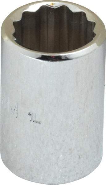 Proto - 3/8" Drive, Standard Hand Socket - 12 Points, 1-1/8" OAL, Chrome Finish - Exact Tool & Supply