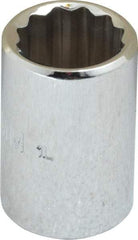 Proto - 3/8" Drive, Standard Hand Socket - 12 Points, 1-1/8" OAL, Chrome Finish - Exact Tool & Supply