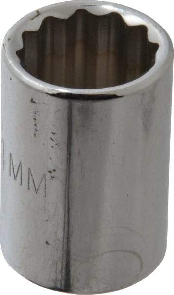Proto - 3/8" Drive, Standard Hand Socket - 12 Points, 1-1/8" OAL, Chrome Finish - Exact Tool & Supply