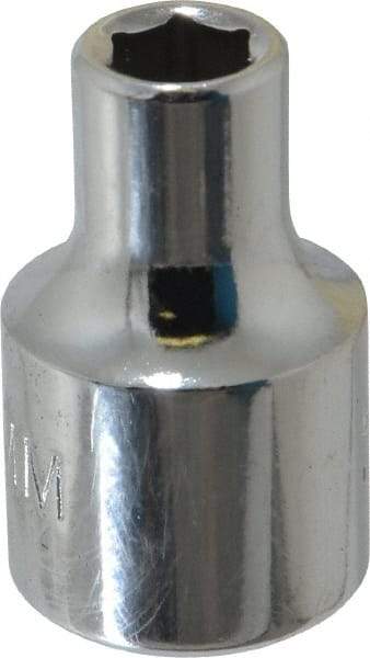 Proto - 3/8" Drive, Standard Hand Socket - 6 Points, 1-3/32" OAL, Chrome Finish - Exact Tool & Supply
