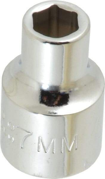 Proto - 3/8" Drive, Standard Hand Socket - 6 Points, 1-3/32" OAL, Chrome Finish - Exact Tool & Supply