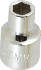 Proto - 3/8" Drive, Standard Hand Socket - 6 Points, 1-3/32" OAL, Chrome Finish - Exact Tool & Supply