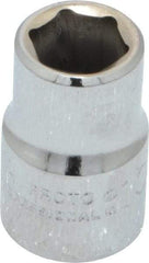 Proto - 3/8" Drive, Standard Hand Socket - 6 Points, 1-3/32" OAL, Chrome Finish - Exact Tool & Supply