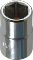 Proto - 3/8" Drive, Standard Hand Socket - 6 Points, 1-3/32" OAL, Chrome Finish - Exact Tool & Supply