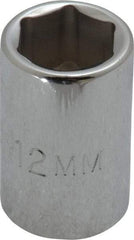 Proto - 3/8" Drive, Standard Hand Socket - 6 Points, 1-1/8" OAL, Chrome Finish - Exact Tool & Supply